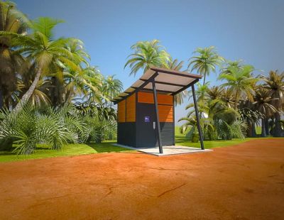 Capricorn 1 Standard Toilet Building with Cedar and Monument colour scheme